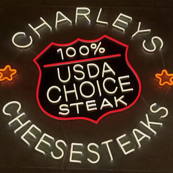 Letrero de neón Charley's Steak